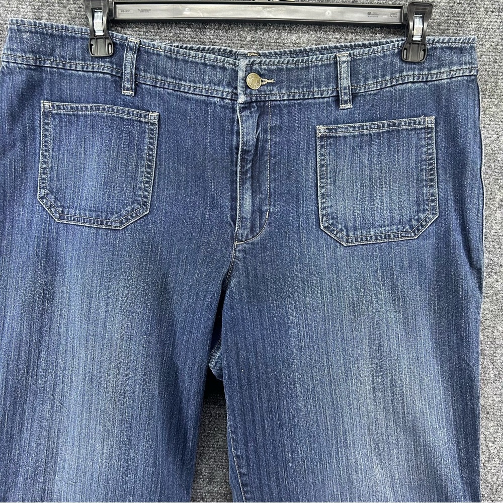 LRL Lauren Jeans Co Jeans Womens Size 16 Boot Cut Pinstriped Denim Jeans Casual‎
